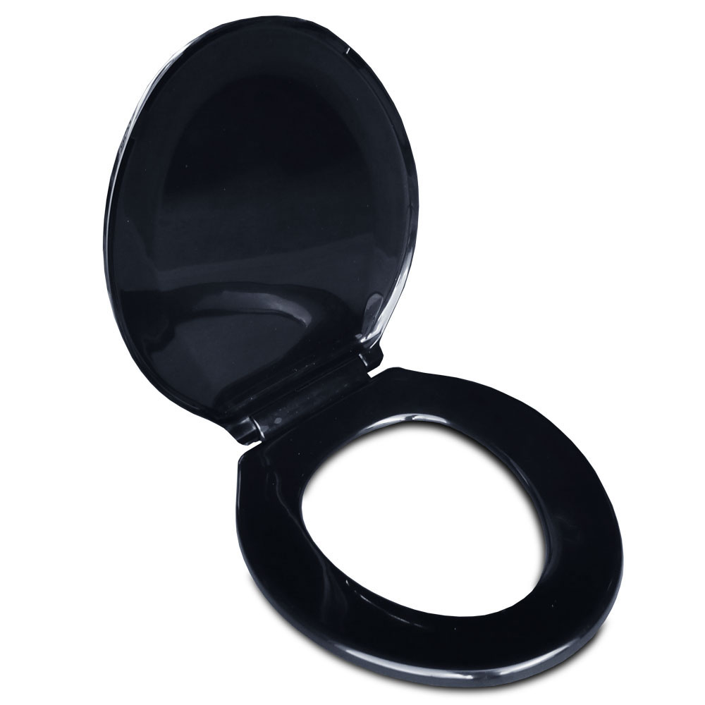 Elongated toilet seat suited for various portable toilets