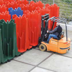 urinal with fork lift slots